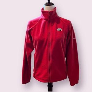 Columbia Georgia Bulldogs Red Full Zip Sweatshirt Size Small